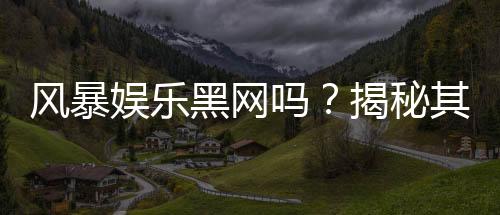 风暴娱乐黑网吗？揭秘其真实性与安全风险